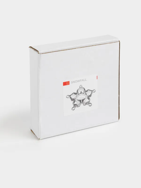 Подсвечник, 11 см, для чайной свечи, стекло, Снежинка, Snowfall, image-4