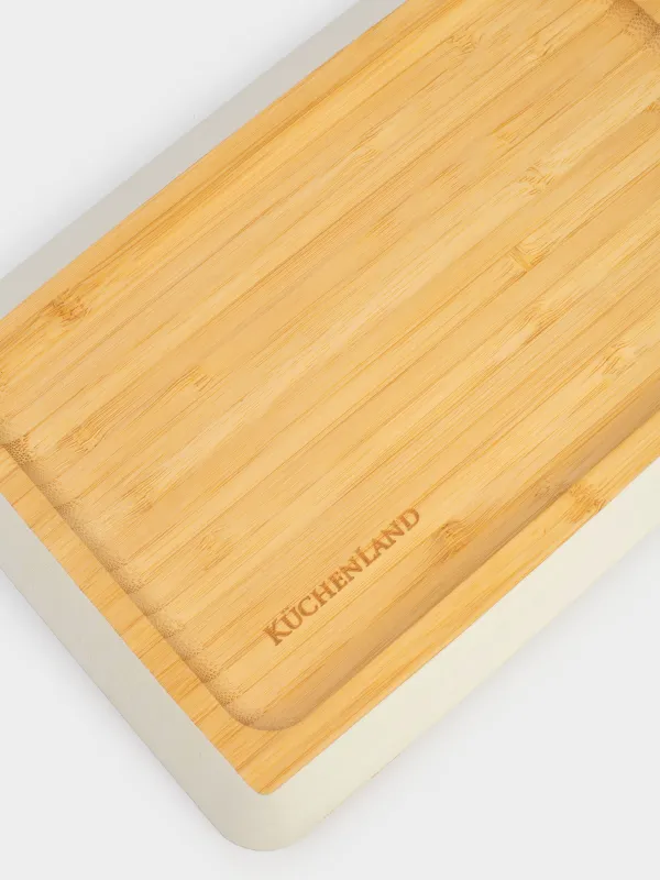 Блюдо, 24х16 см, с серым кантом, Bamboo soft, image-4