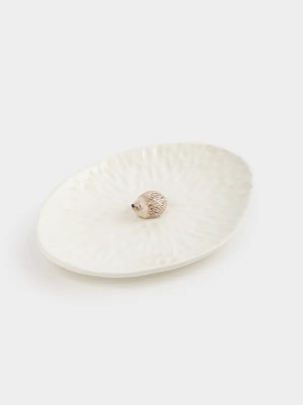 Блюдо, 24х17 см, керамика, молочное, Еж, Slight frost, image-0