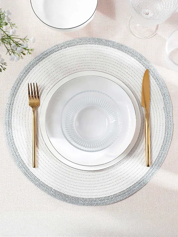 Салфетка под приборы, 38 см, Серебристая кайма, Rotary rim, image-2