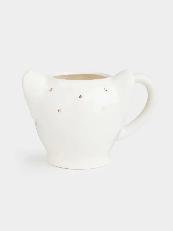 Кружка, 400 мл, фарфор P, молочно-золотистая, Пантера, Panther, image-2