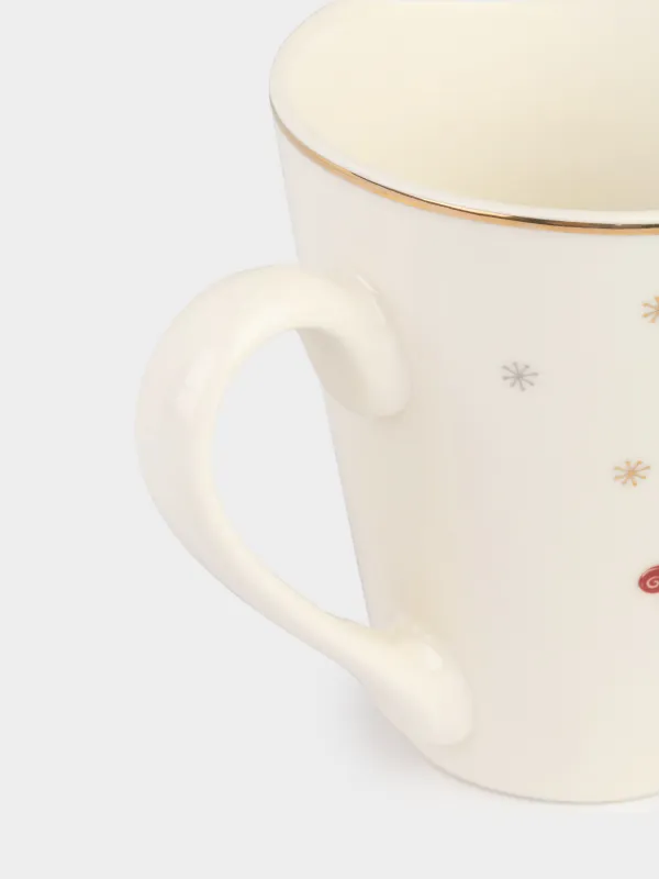 Кружка, 250 мл, фарфор N, белая, Лошадка с подарками, Horse christmas, image-2