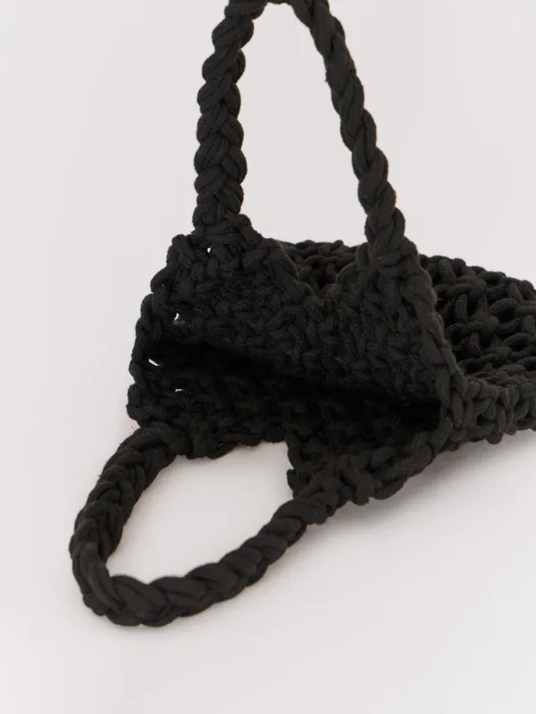 Сумка пляжная, 33х21 см, плетеная, хлопок, черная, Stintino, image-3