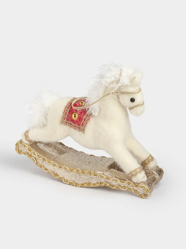 Изделие декоративное, 27х30 см, пенопласт/полиэстер, молочная, Лошадка-качалка, Rocking horse, image-5