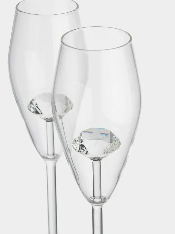 Бокал для шампанского, 2 шт, Кристалл, Crystal shape, image-2