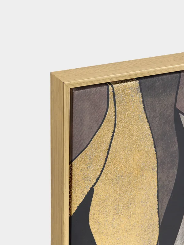 Картина в раме, 75х100 см, холст, золотисто-коричневая, Абстракция, Abstract, image-2
