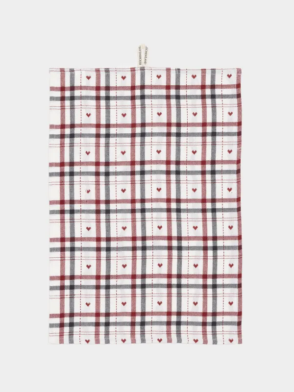 Полотенце кухонное, 40х60 см, хлопок, молочное, Клетка, Hazel heart, image-0