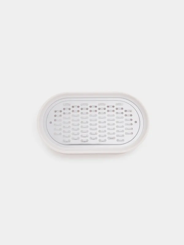 Терка, 14x8 см, с контейнером, сталь/пластик, молочная, Soft kitchen, image-5