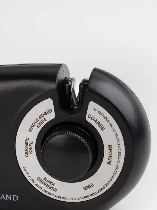 Точило для ножей и ножниц, 24 см, 3 этапа/4 вида заточки, пластик/керамика, черное, Liberica, image-2