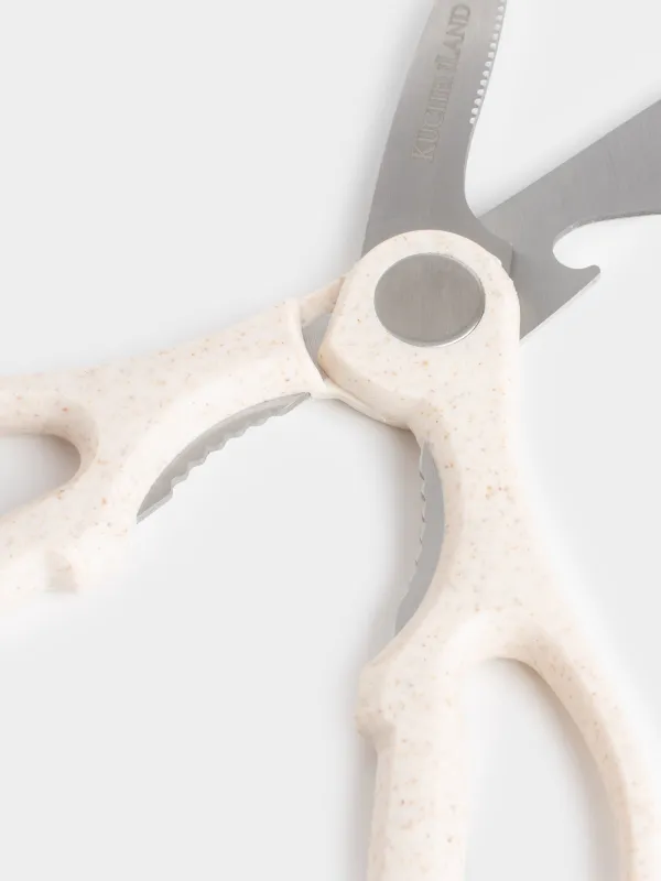 Ножницы кухонные, 20 см, сталь/пластик, бежевые, в крапинку, Soft speckled, image-1
