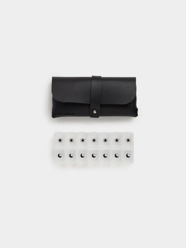 Органайзер для таблеток, 17х8 см, с чехлом, Compact black, image-0