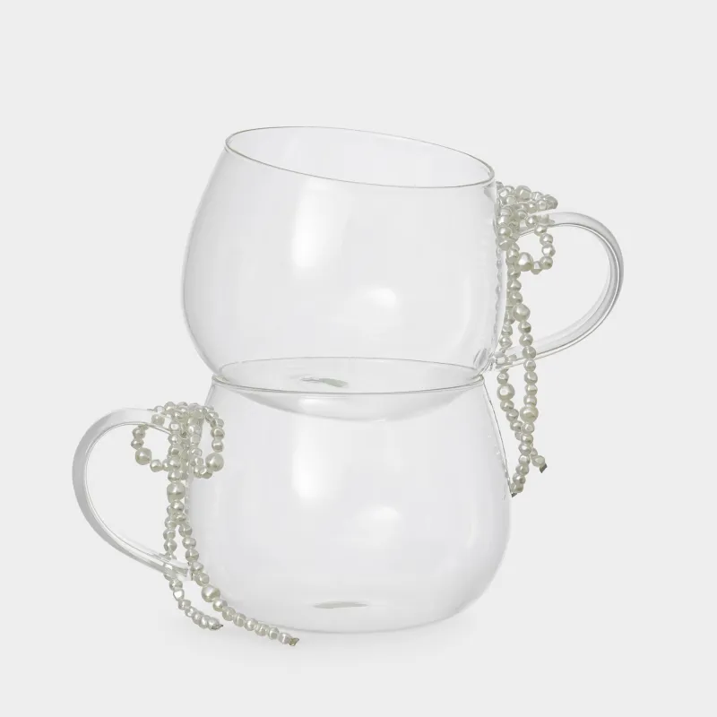 Кружка, 450 мл, 2 шт, стекло Б/пластик, Бант, Pearl Antarctica