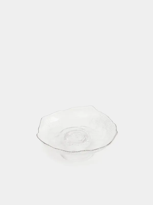 Блюдо на ножке, 23х9 см, с серебристым кантом, Argos silver, image-1