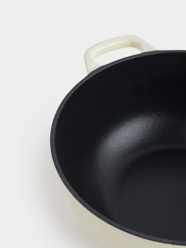 Казан, 25 см, 3,5 л, с крышкой, чугун, молочный, Light kitchen, image-6