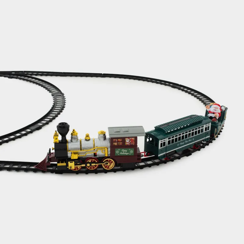 Железная дорога игрушечная, L, двойная, музыкальная, с подсветкой/дымом, пластик, Game rail, image-1