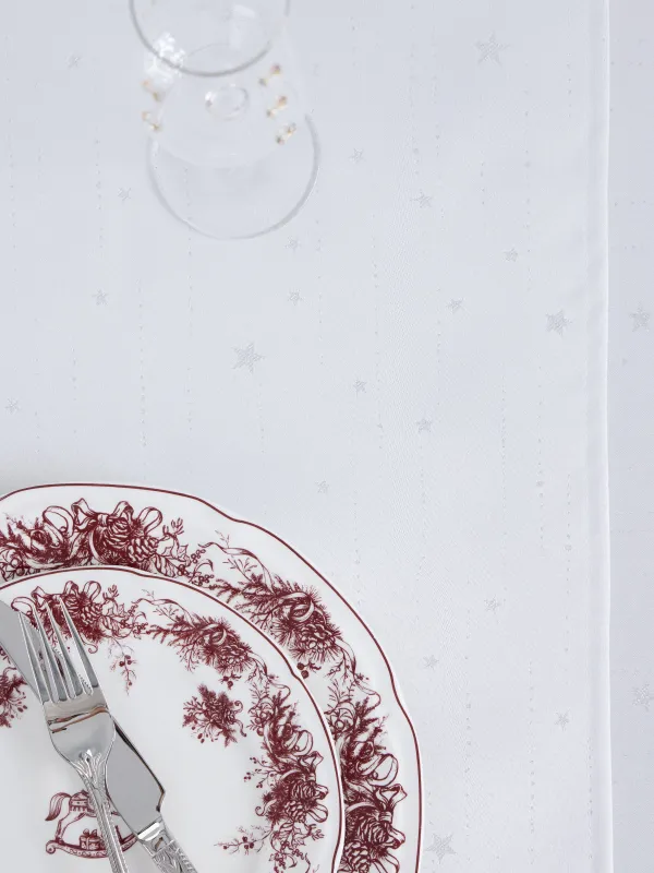 Дорожка настольная, 40х160 см, жаккард, полиэстер, светло-серая, Серебристые звезды, Starlight, image-6