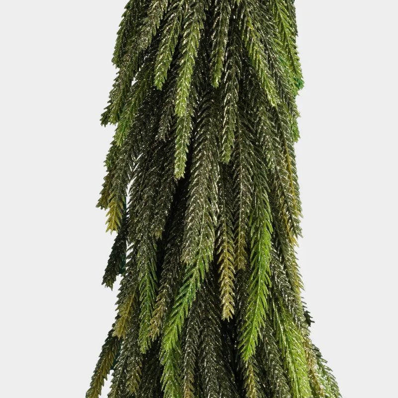 Ель искусственная, 41 см, полиэтилен, Ель с зеленым бантом и шаром, Conifer curved, image-1