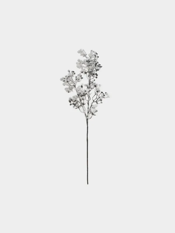 Ветка декоративная, 72 см, Снежные ягоды, White berry, image-0