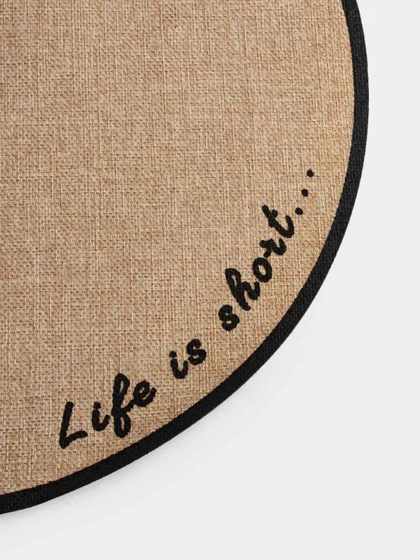 Салфетка под приборы, 38 см, полиэстер, круглая, песочная, Outline, image-2