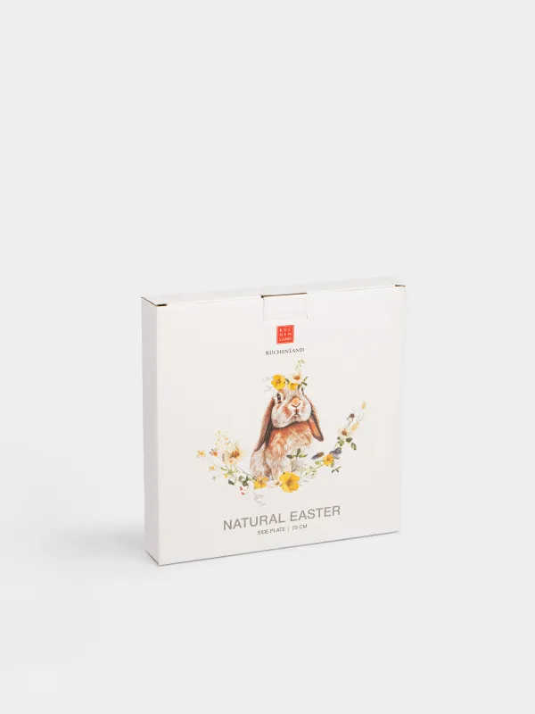 Тарелка закусочная, 23 см, керамика D, белая, Кролик с цветами, Natural Easter, image-5