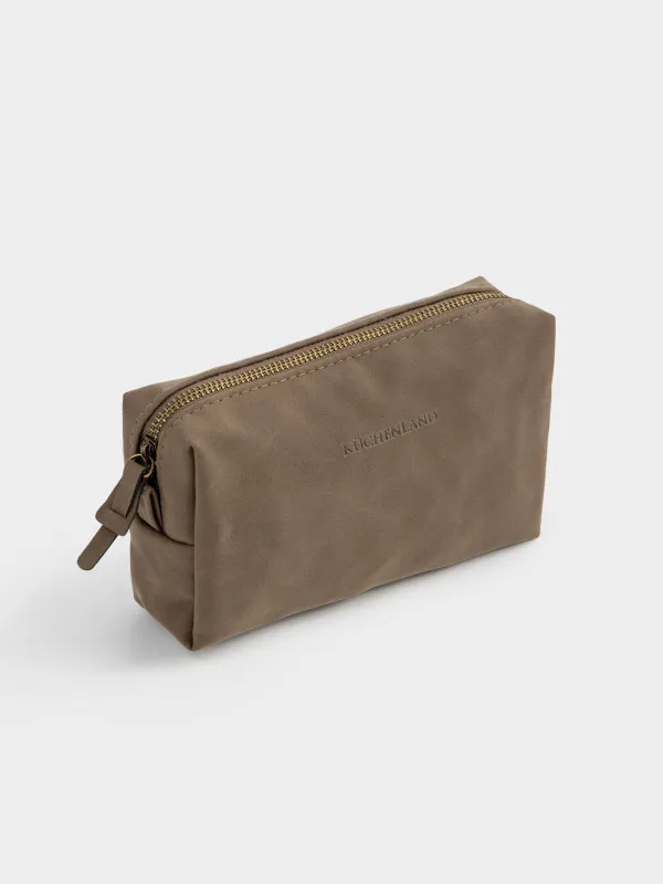 Косметичка, 20х10 см, полиуретан, прямоугольная, темно-коричневая, Krast, image-1