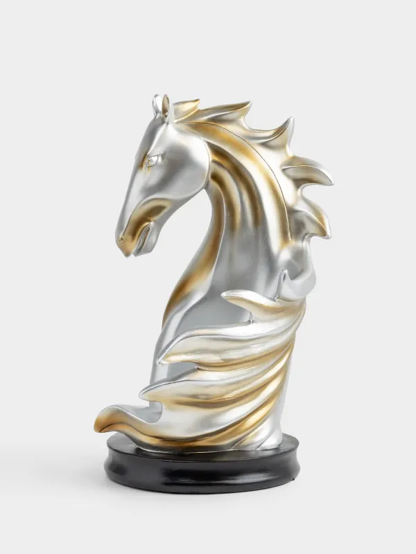 Подставка для бутылки, 15х29 см, полирезин, золотисто-серебристая, Конь, Horse color, image-2