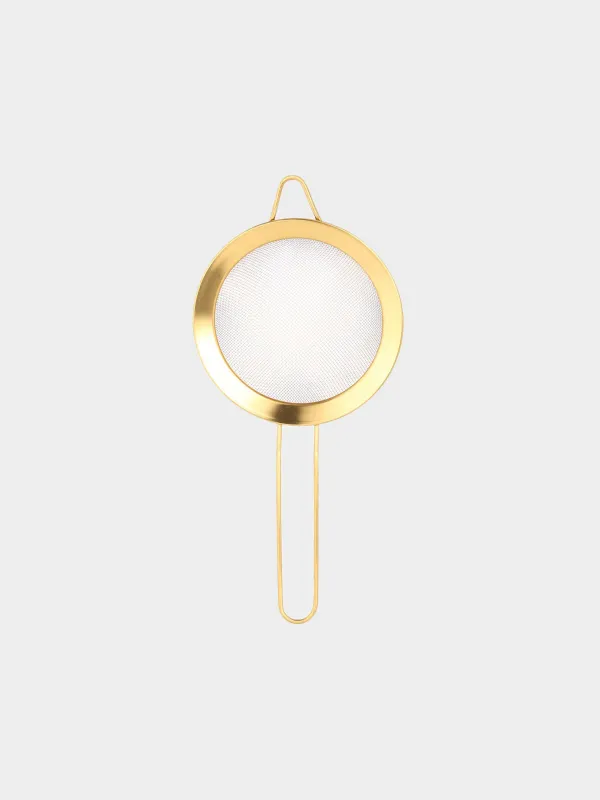 Сито, 12 см, с ручкой, сталь, золотистое, Device gold, image-0
