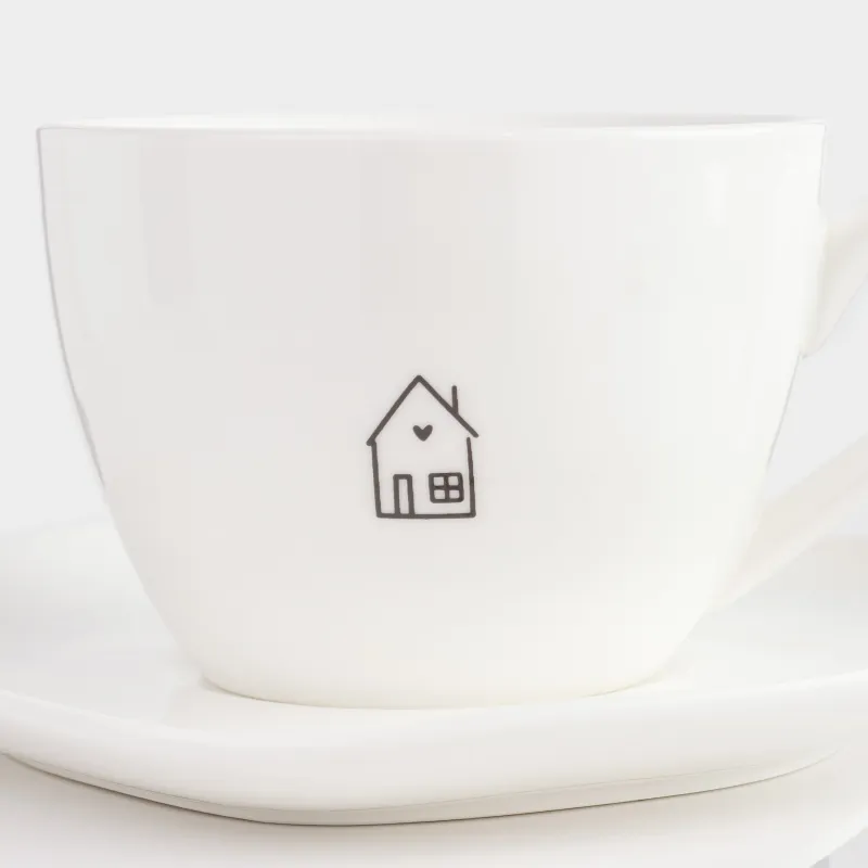 Пара чайная, 1 перс, 2 пр, 200 мл, фарфор P, белая, Дом, Amour, image-1