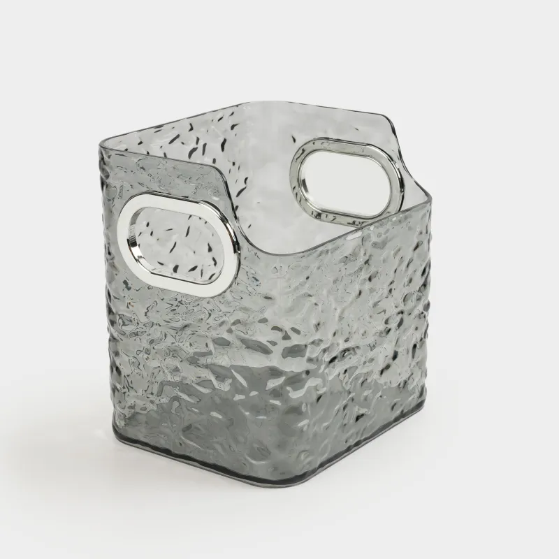 Органайзер для косметики, 12х12 см, с ручками, пластик, серый, Renaissance clear, image-2