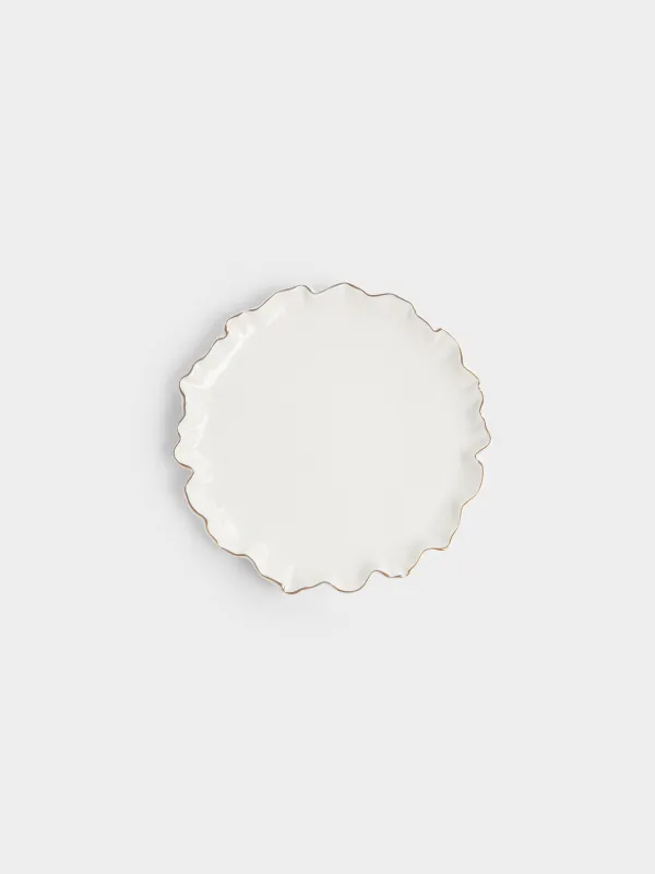 Тарелка закусочная, 20 см, Мятый эффект, Crumple gold, image-0