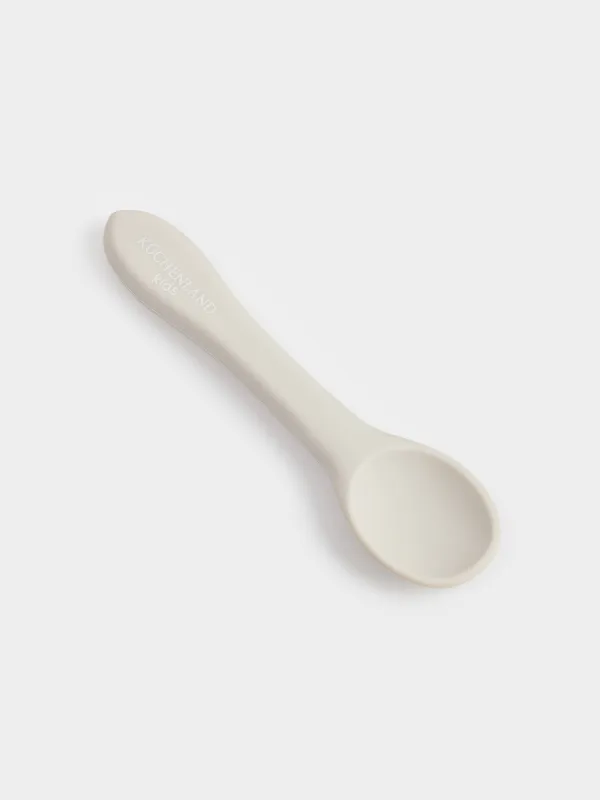 Ложка, детская, 14 см, силикон, серая, Kiddy, image-3