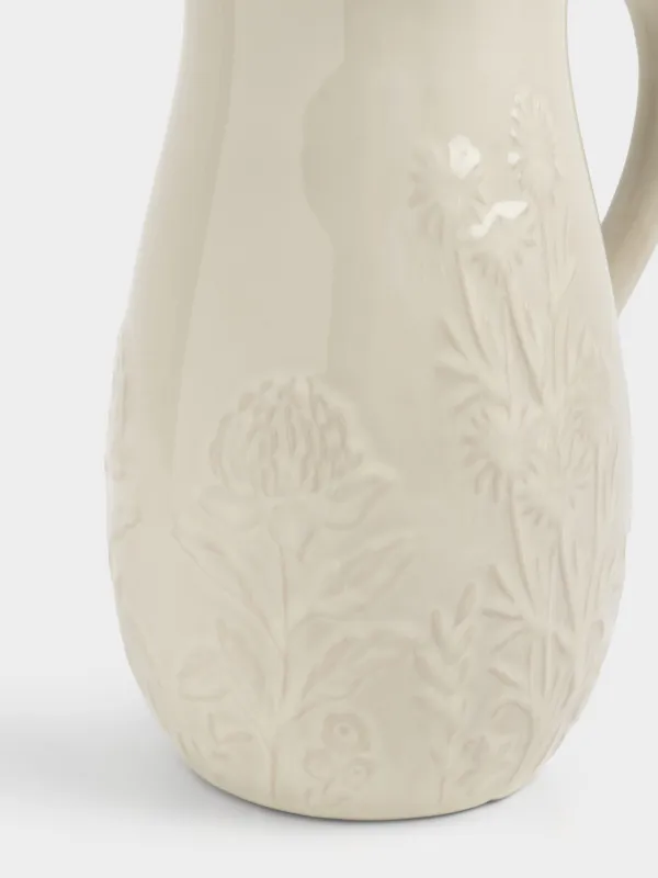 Кувшин, 1,4 л, керамика, молочный, Ветви, Forest ode, image-1