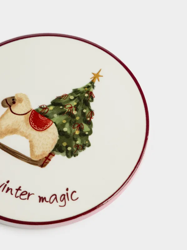 Подставка под кружку, Овечка и елка, Christmas lamb, image-1
