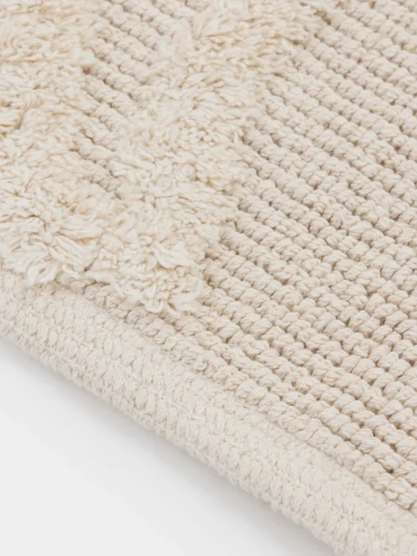 Коврик, 50x80 см, противоскользящий, хлопок, бежевый, Геометрия, Textured, image-1