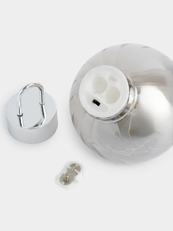 Статуэтка с подсветкой, 15 см, стекло/пластик, серая, Елочный шар, Silver style, image-3