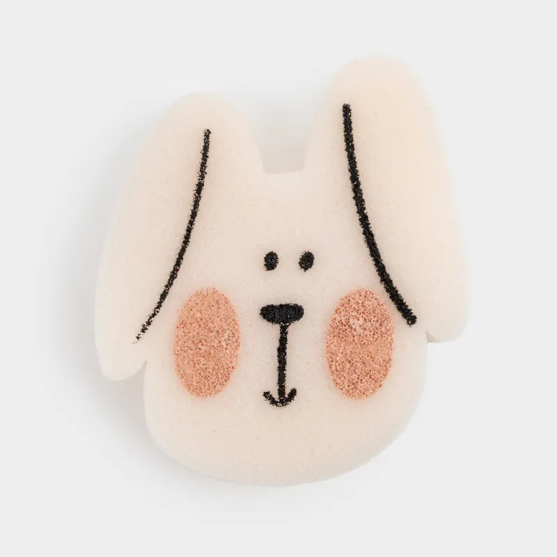 Губка для мытья тела, 12 см, детская, полиуретан, бежевая, Кролик, Childhood