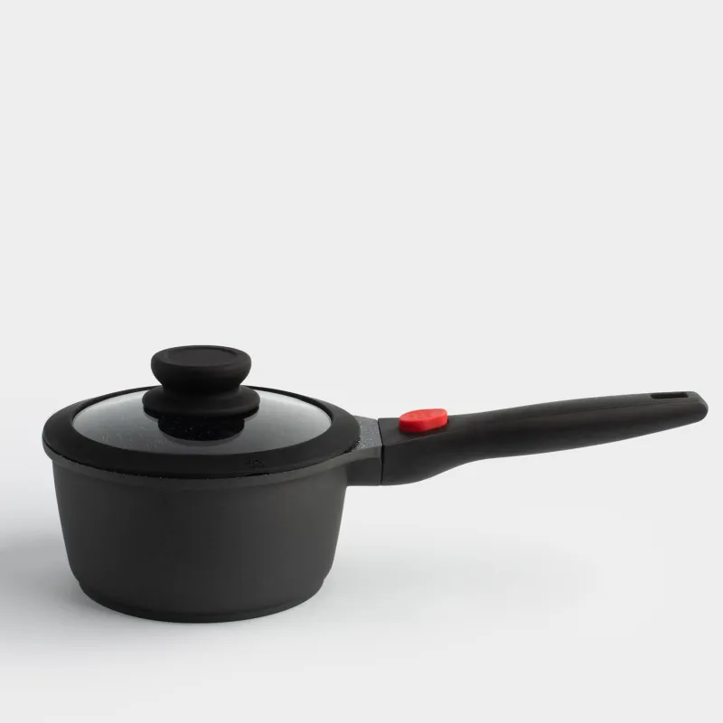 Ковш, 16 см, 1,5 л, с крышкой, съемная ручка, с покрытием, алюминий, Solution Red 2