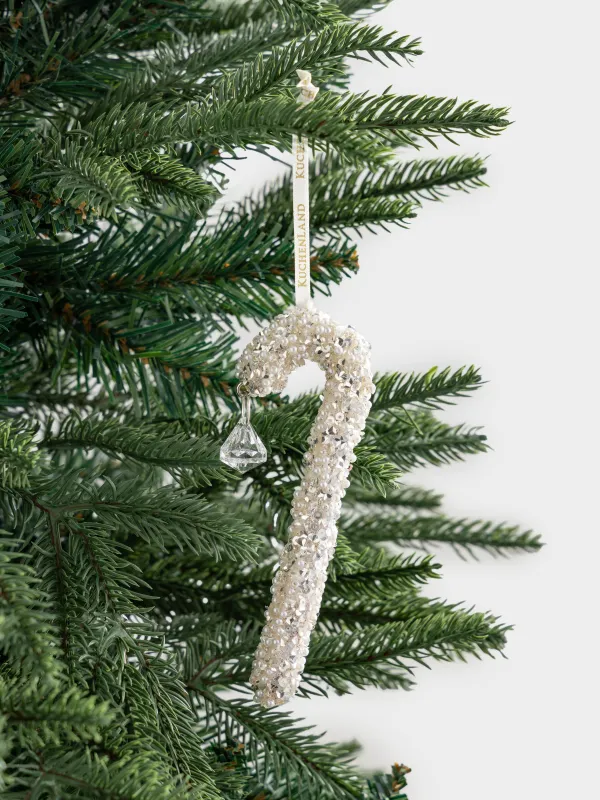 Игрушка елочная, 12 см, пенопласт/пластик, шампань, Трость с колокольчиком, Figure sparkle, image-2