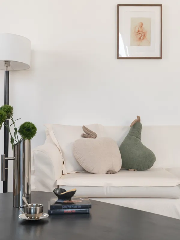 Подушка декоративная, 33x60 см, букле, зеленая, Груша, Boucle figure, image-3