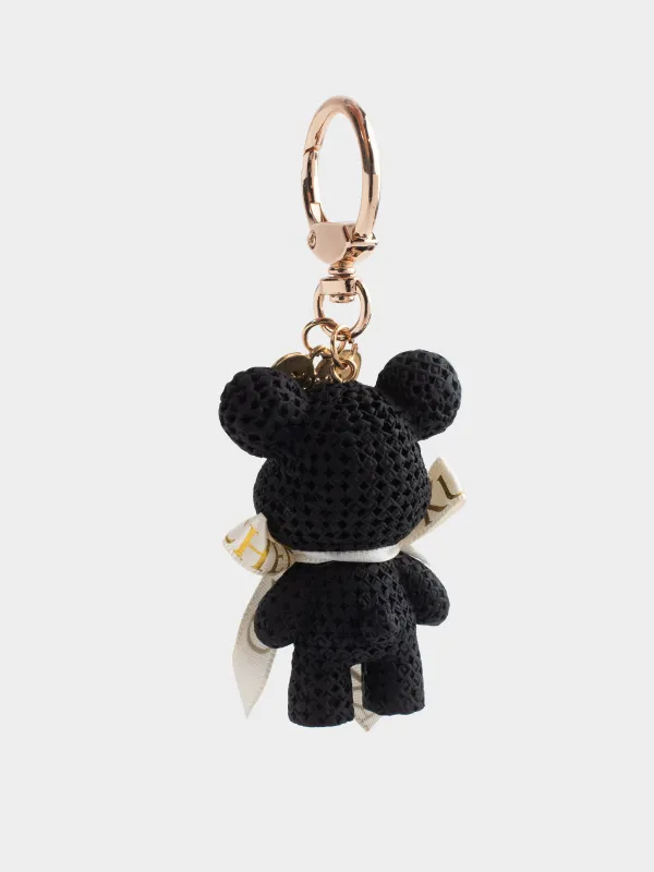 Брелок, 11 см, пластик/металл, черный, Мишка, Bear, image-1