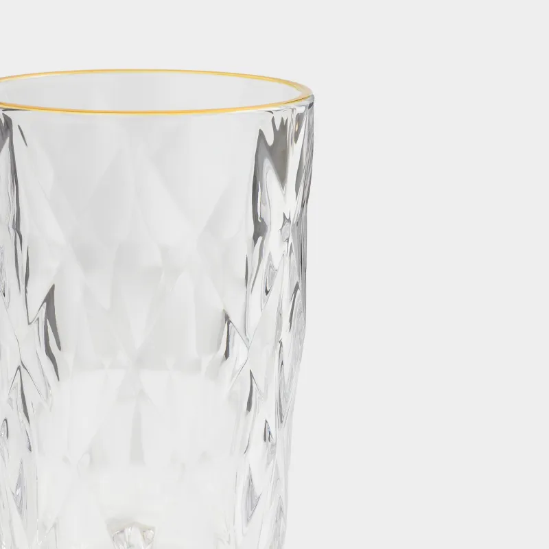 Стакан, 12 см, 340 мл, стекло Р, с золотистым кантом, Rhomb gold, image-2