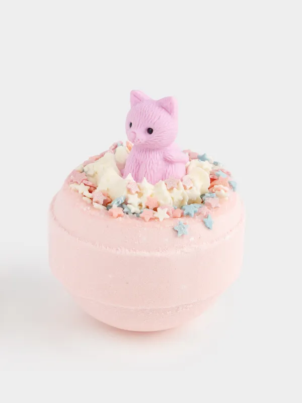 Бомбочка для ванны, 130 гр, с игрушкой, в ассортименте, Ягодный микс, Кошечка, Cat, image-1