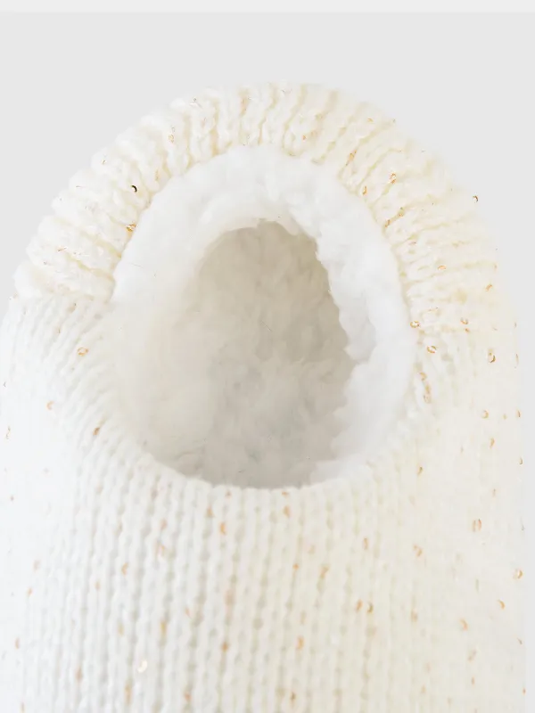 Тапочки-носки вязаные утепленные с люрексом, Knitted soft, image-5