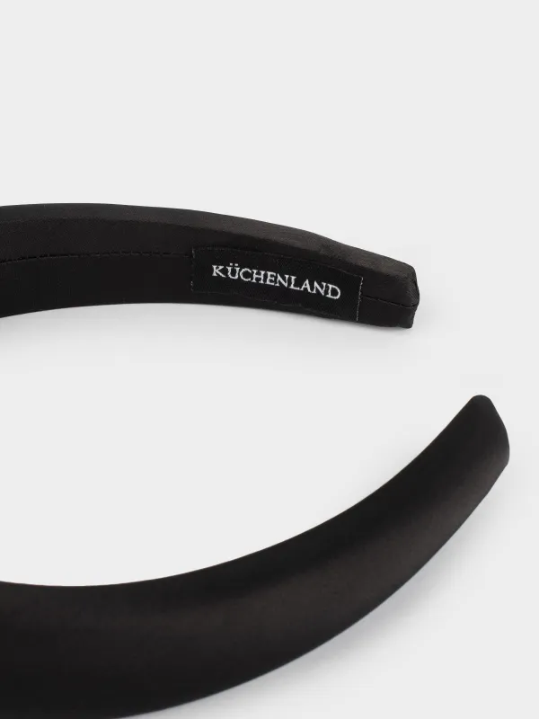 Ободок для волос, 14х16 см, полиэстер/пластик, черный, Basic, image-3