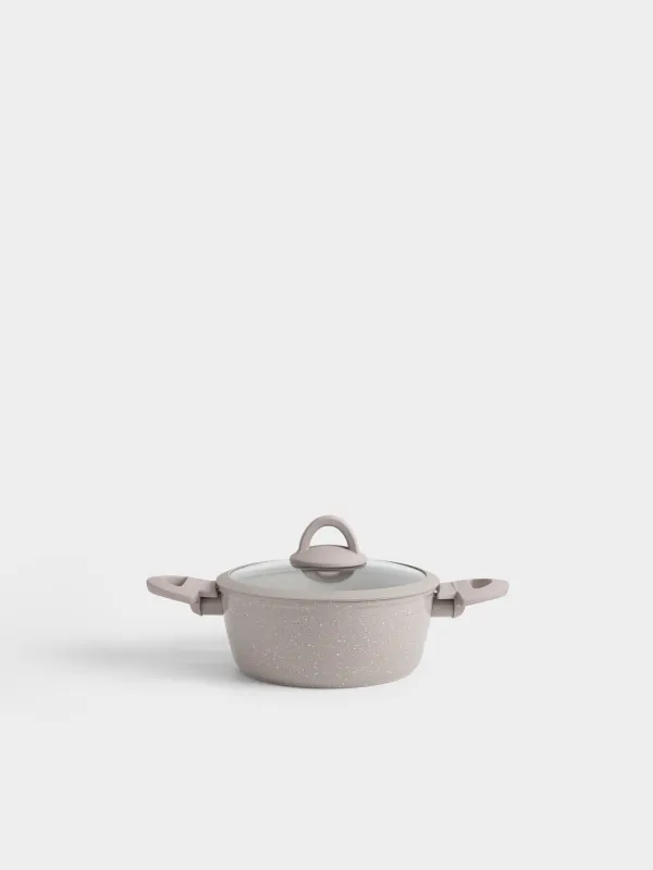 Кастрюля, с крышкой, серая, Ginelli, image-0