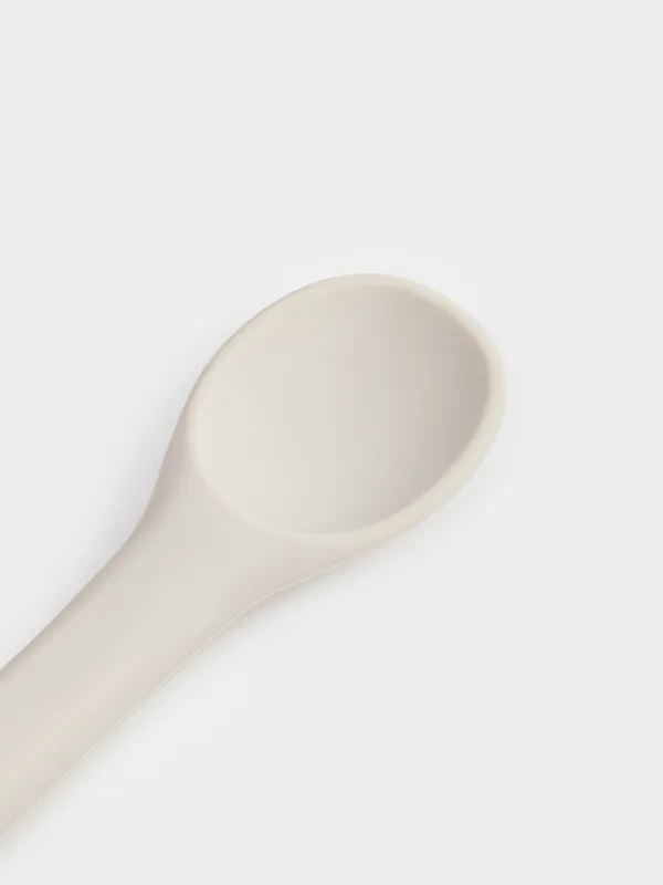 Ложка, детская, 14 см, силикон, серая, Kiddy, image-1