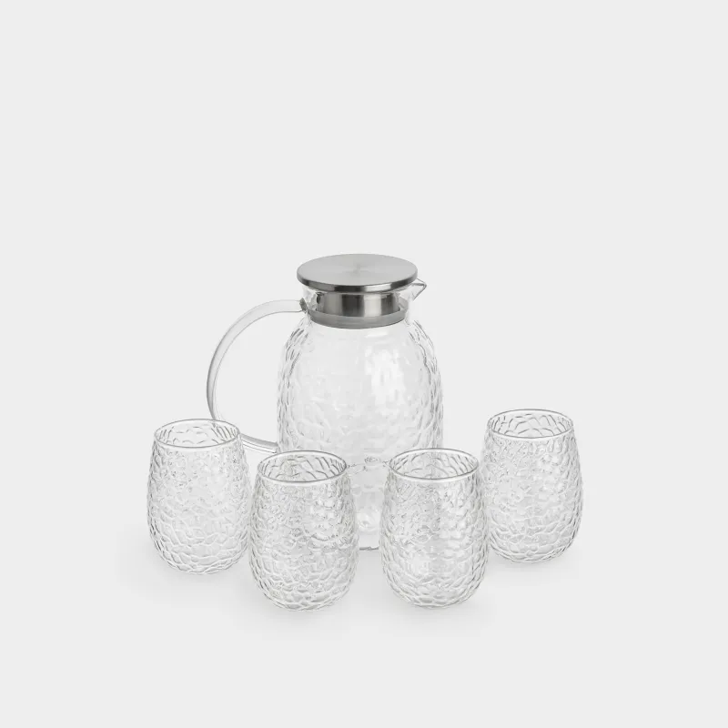 Набор для напитков, 4 перс, 5 пр, стекло Б/сталь, Litchi