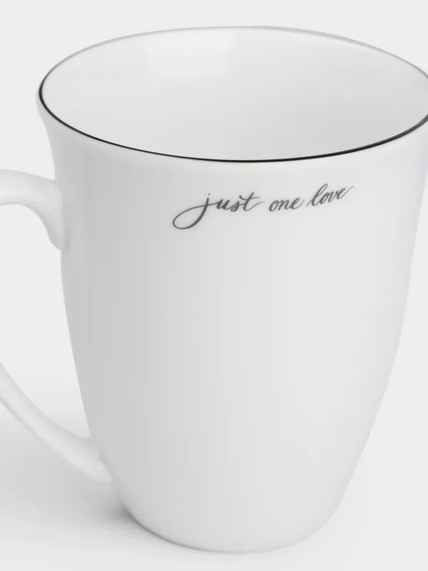 Кружка, 350 мл, фарфор N, белая, Just one love, Lovely story, image-3
