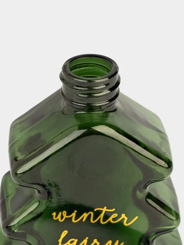 Банка для напитков, 280 мл, с крышкой и трубочкой, стекло, зеленая, Ель, Christmas drink, image-4