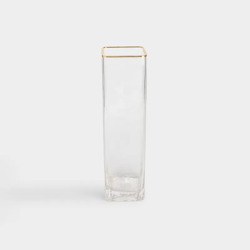 Ваза для цветов, 30 см, стекло, Ripply Gold